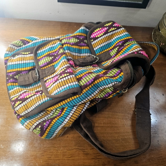 Earthbound Brown Colorful Backpack - Picture 3 of 4